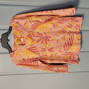 Ruby Rd long sleeve tropical blouse
